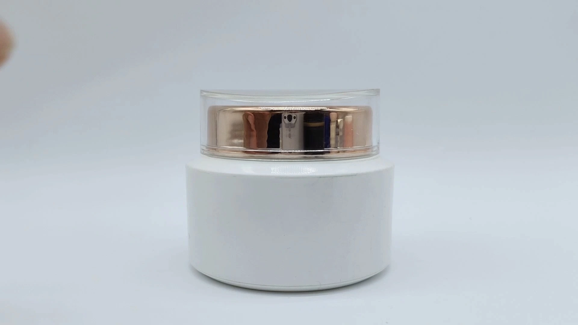 OED/ODM, rund, weiß und goldfarben gestaltet, 50 ml Kunststoff-PE, Behälter für Gesichts- und Handpflegecreme, Kosmetikverpackungsgläser 1