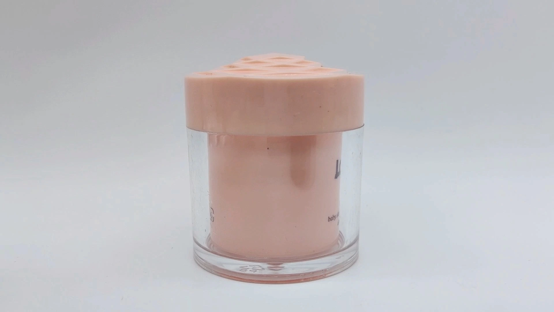 Envase de plástico PE de 50 ml para cremas faciales y de manos, personalizado, de doble pared, transparente y rosa, con tapa interior. Envase cosmético. 1