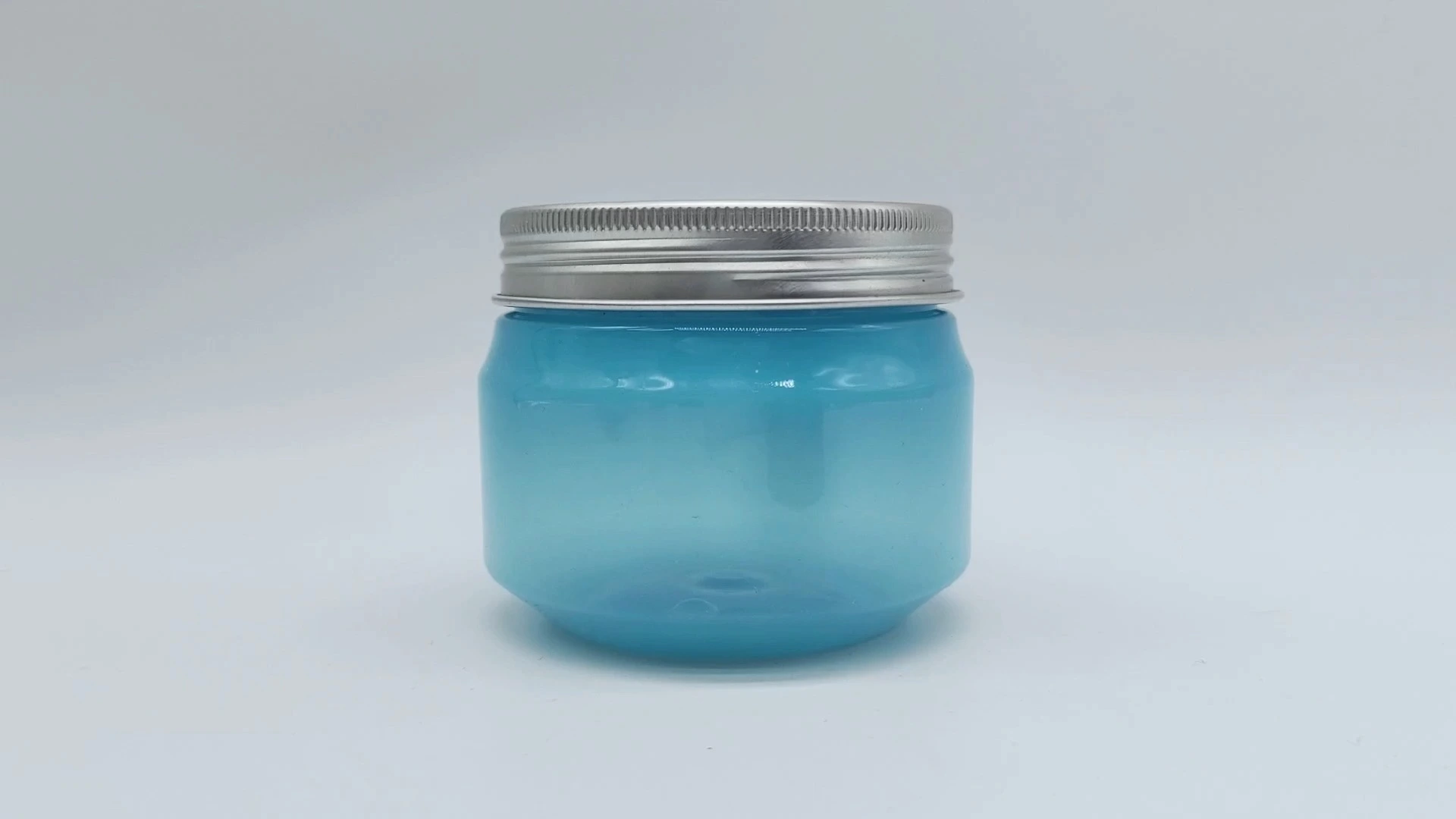 Envase de crema para el cuidado de la piel facial y de las manos de plástico PE de 180 ml con tapa de aluminio transparente degradado azul, muy vendido. 1