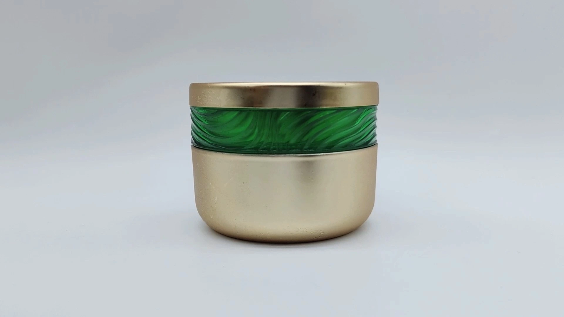 Envases de crema para el cuidado de la piel de lujo de alta calidad, personalizados, dorados y verdes, de doble pared, de 50 ml 1
