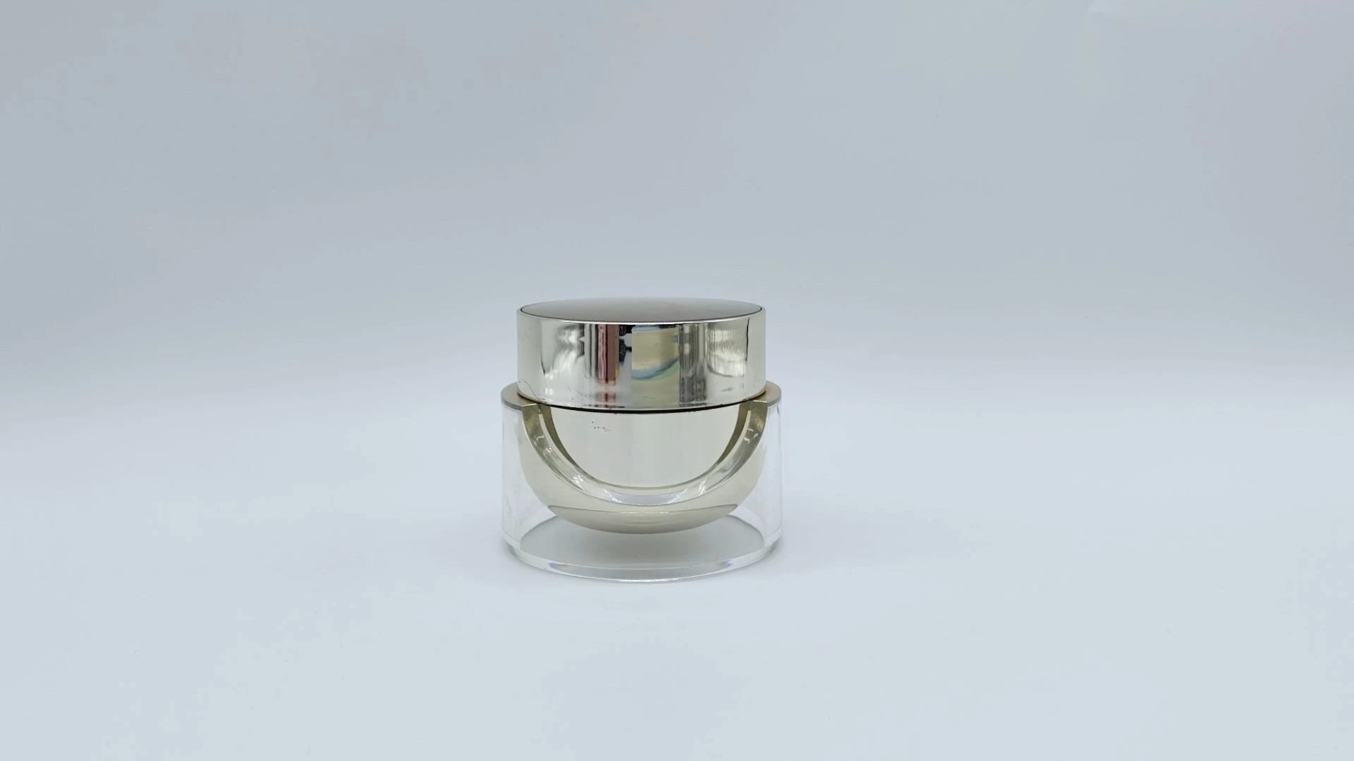 Envase de plástico PE-AS de 50 ml para cremas faciales y cuidado de la piel, personalizado por el fabricante (OEM), con doble pared interior visible y acabado plateado, para envases cosméticos. 1