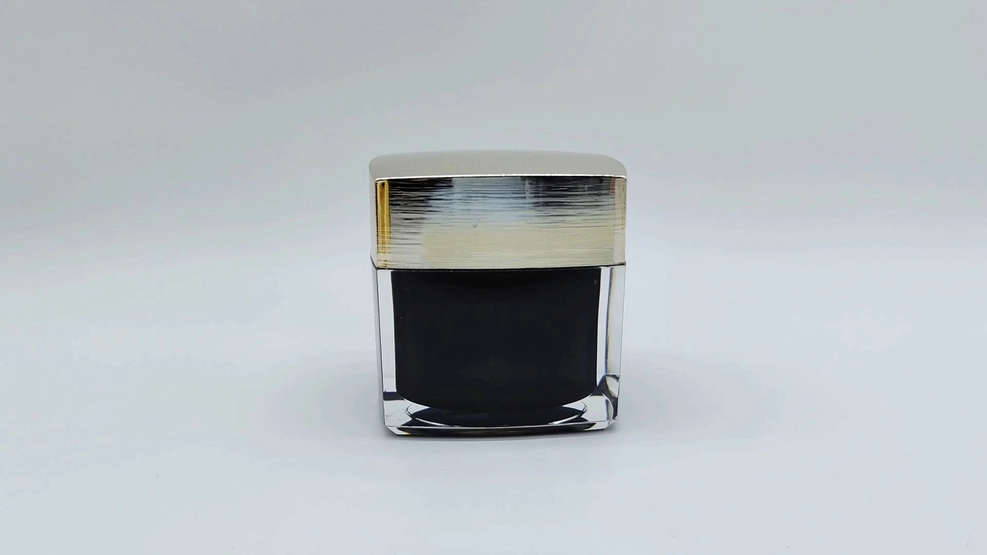 Envase de crema para el cuidado de la piel facial y de las manos de plástico PE-AS de lujo, personalizado, de doble pared, transparente e interior negro, de gran tamaño, de 70 ml, para envases cosméticos. 1