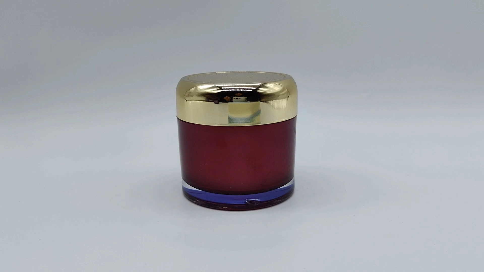 Envase de plástico PE-AS de 60 ml para crema facial, cuidado de la piel y manos, personalizado, de alta calidad, con doble pared, en color vino tinto y dorado, para envases cosméticos. 1