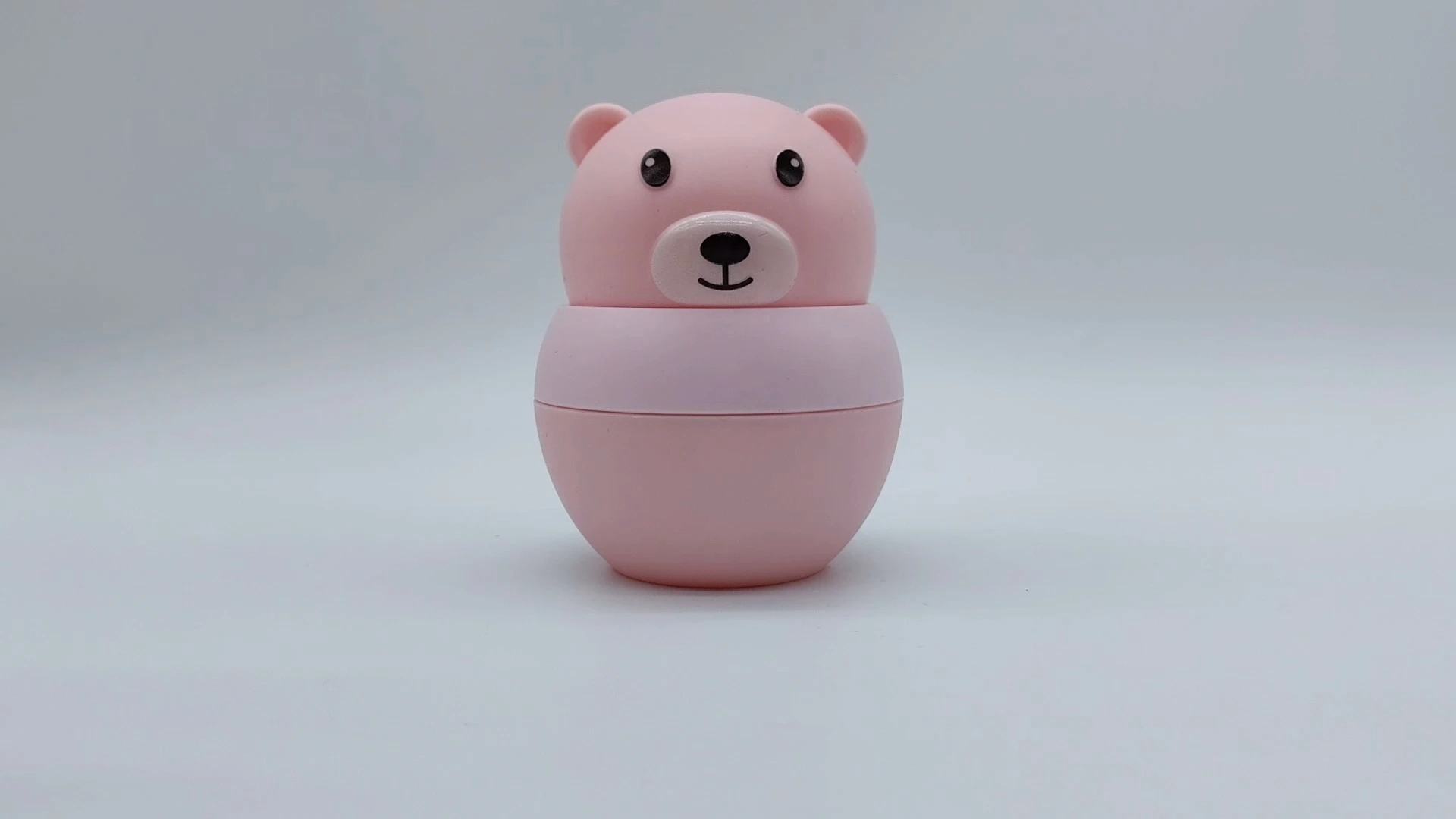Envase de crema para el cuidado de la piel facial y de las manos de plástico PE de 50 ml con forma de oso, personalizado, con un encantador diseño infantil, en color rosa y blanco, con estilo, envases cosméticos. 1