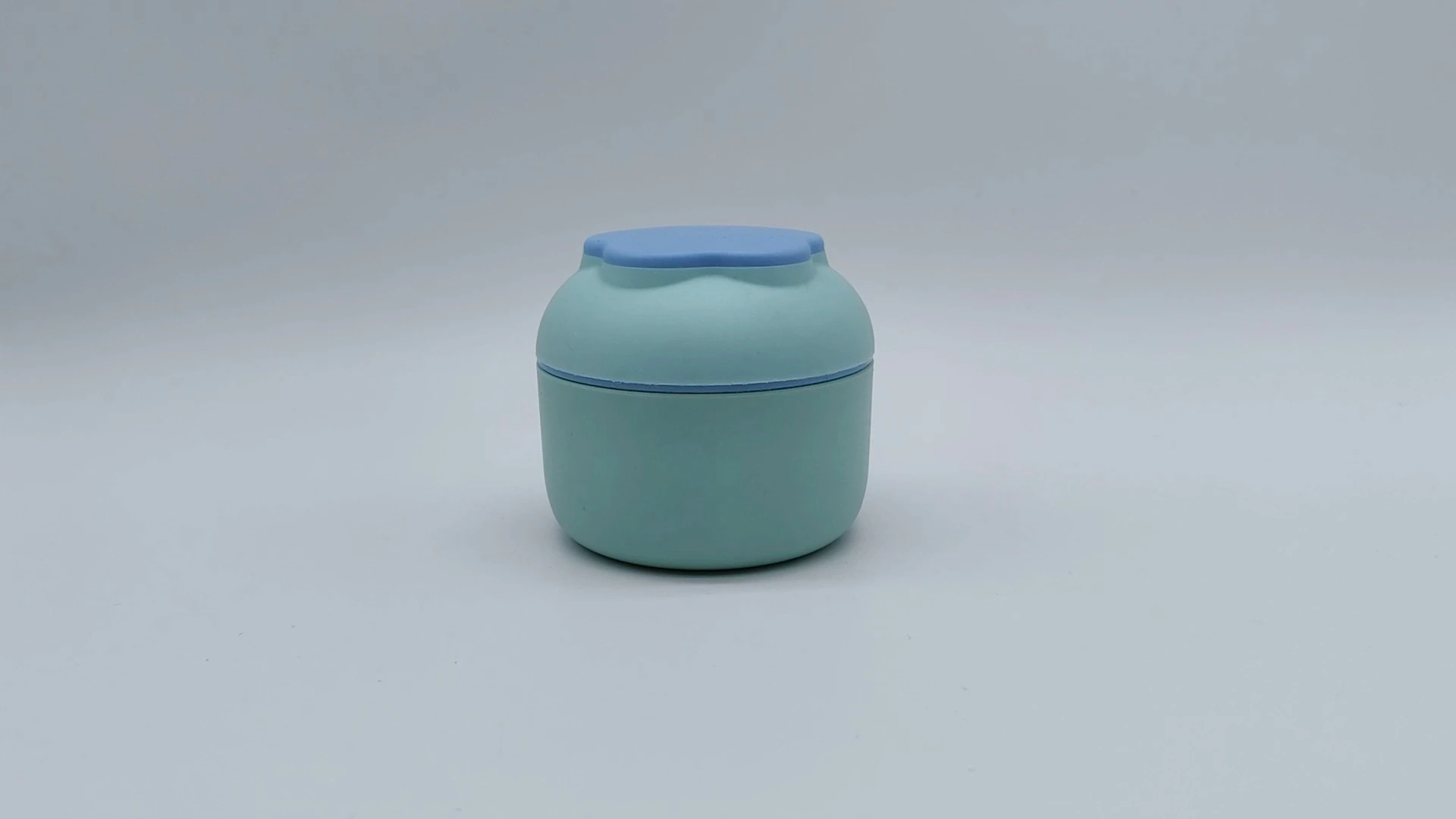 Frascos de plástico PE de alta gama con estampado floral azul claro, personalizados y populares, de 45 ml para cremas faciales y cuidado de la piel. 1