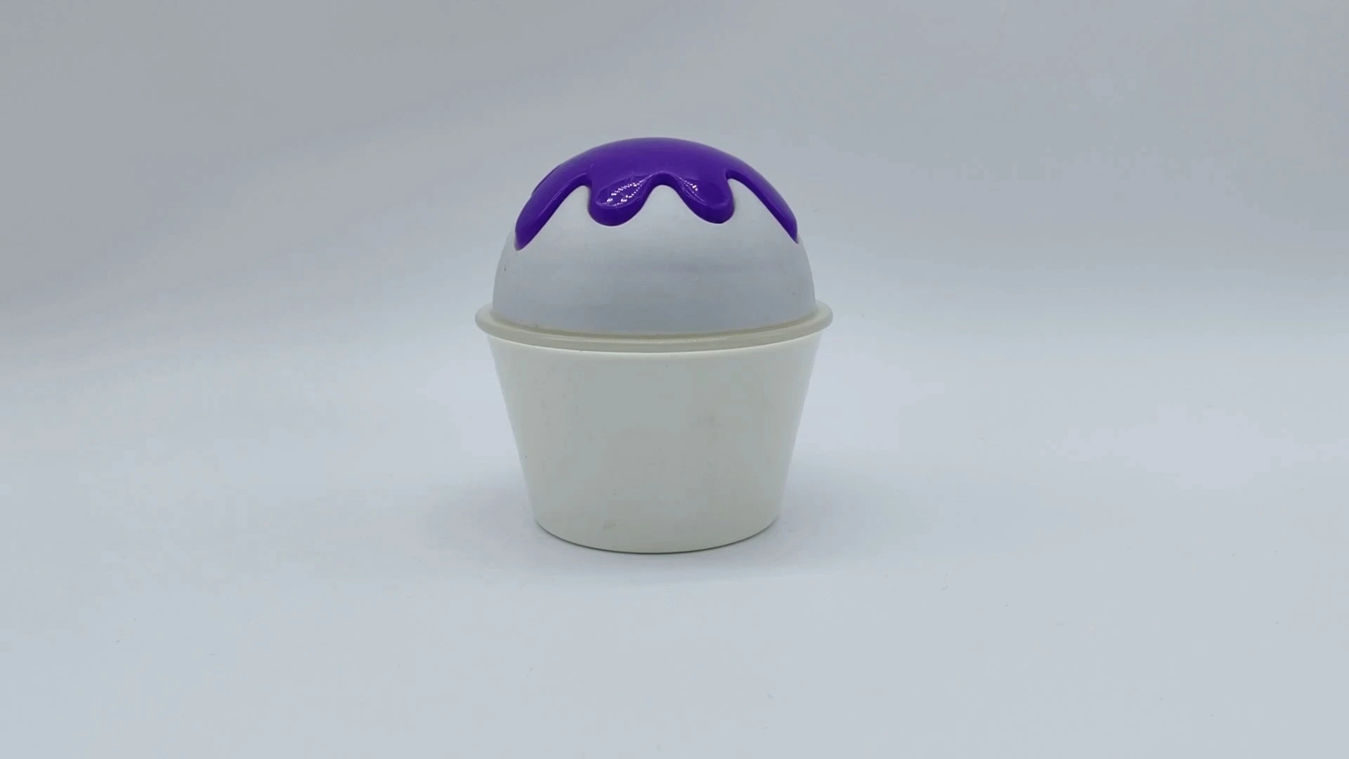 Envase de plástico PE de 60 ml para crema facial y cuidado de la piel, ideal para el cuidado de manos y cosméticos, con forma de helado, azul y blanco, de doble pared, combinado. 1
