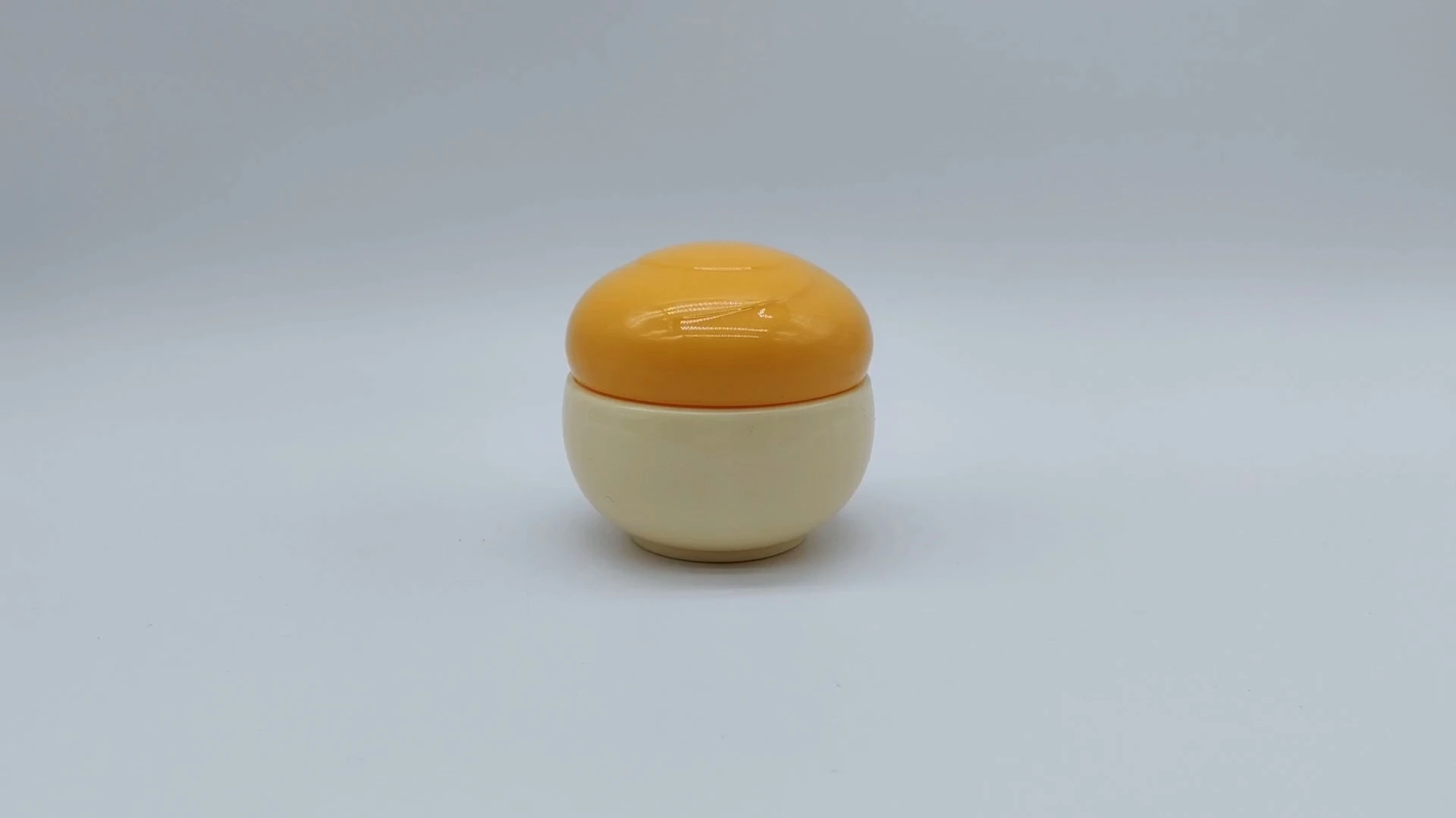 Envase de plástico PE de 30 ml para crema facial y cuidado de la piel, de pared doble, clásico, redondo, color naranja y crema, ideal para cosméticos. 1
