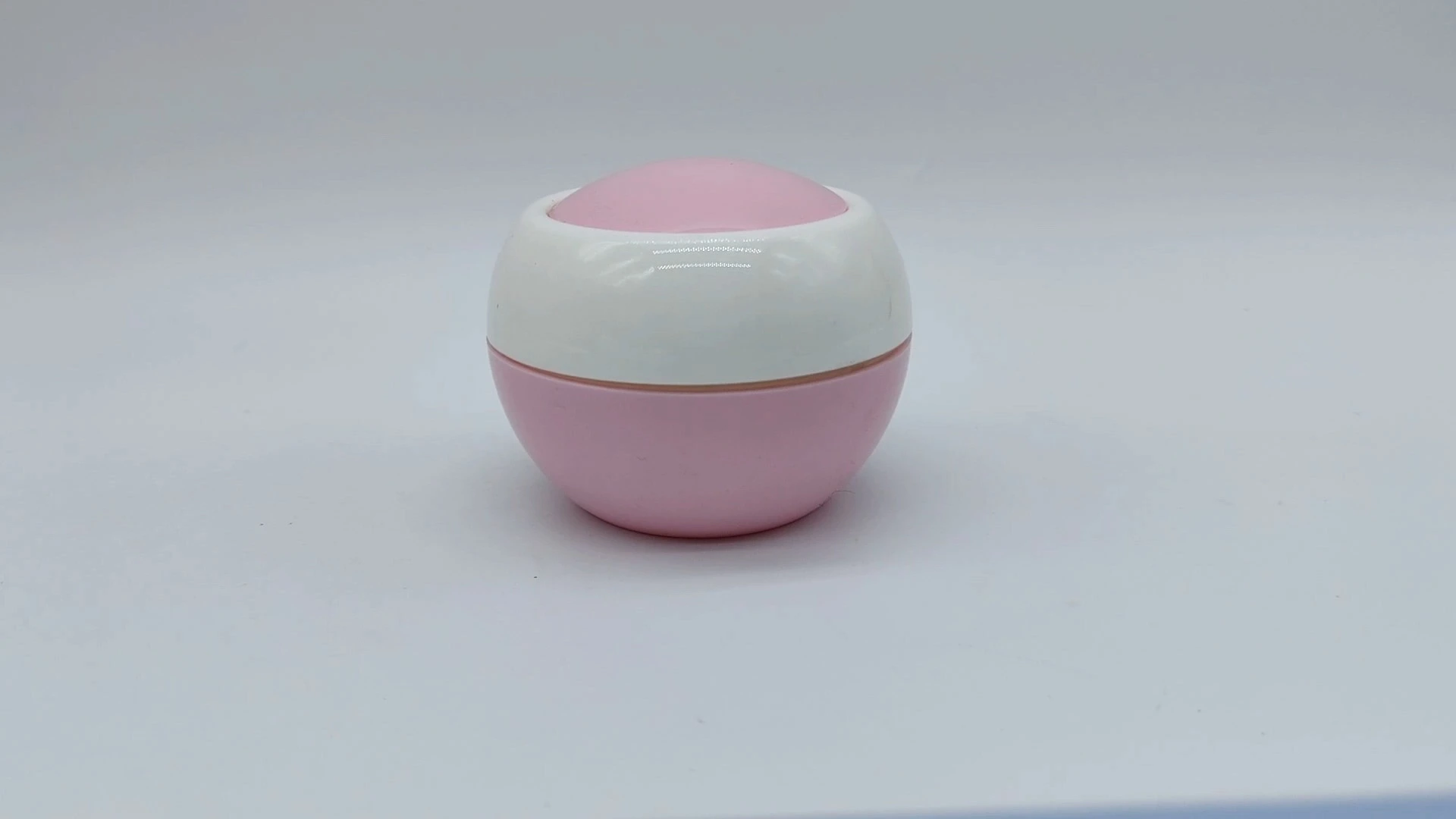 Envase de plástico PE para crema facial y cuidado de la piel, personalizado, en rosa y blanco, de 40 ml, con forma de cuenco, para cosméticos. 1