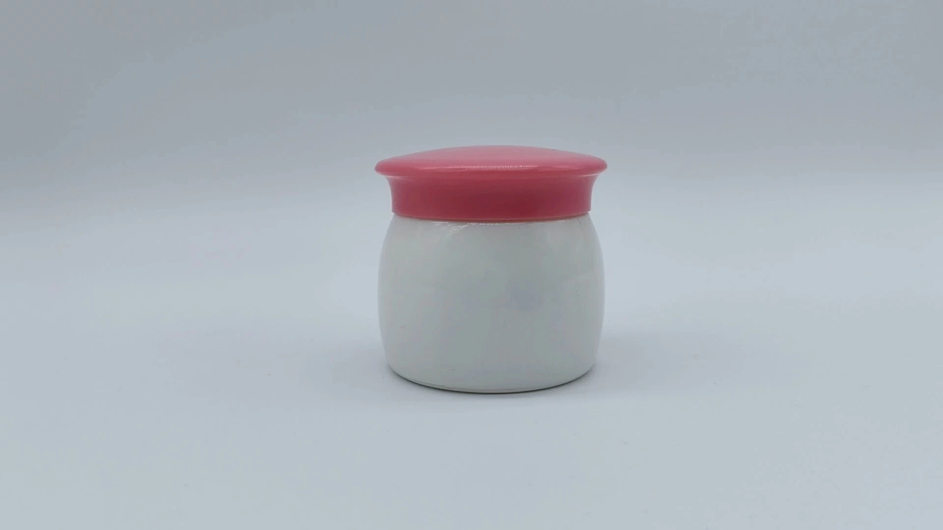 Tarros de crema redondos personalizados, de color rosa y blanco, pulidos y brillantes, de tamaño pequeño, de 20 ml, para embalaje de cosméticos. 1