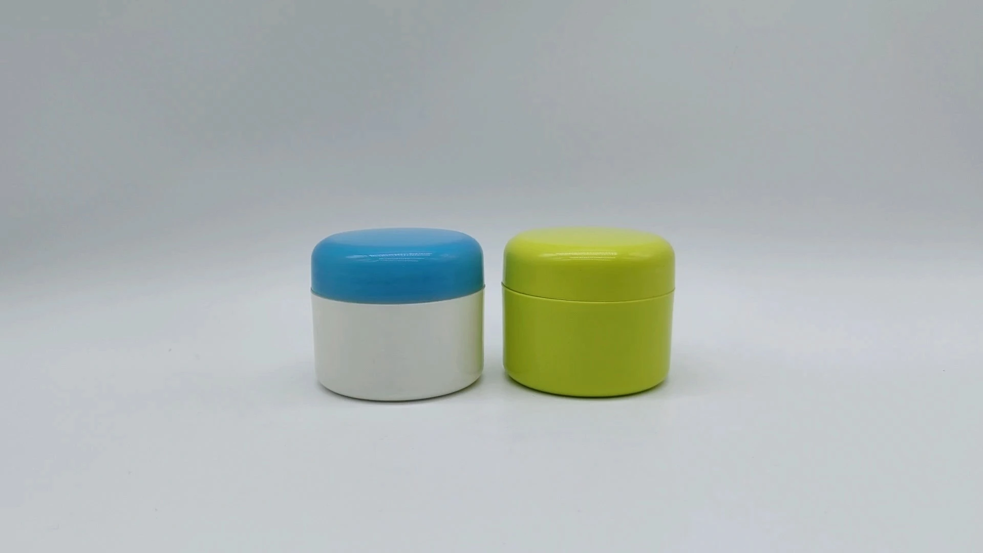 Frasco cilíndrico clásico personalizado blanco con tapa de color diferente, de plástico PE de 35 ml, para cremas faciales y de manos, para el cuidado de la piel, envases cosméticos. 1
