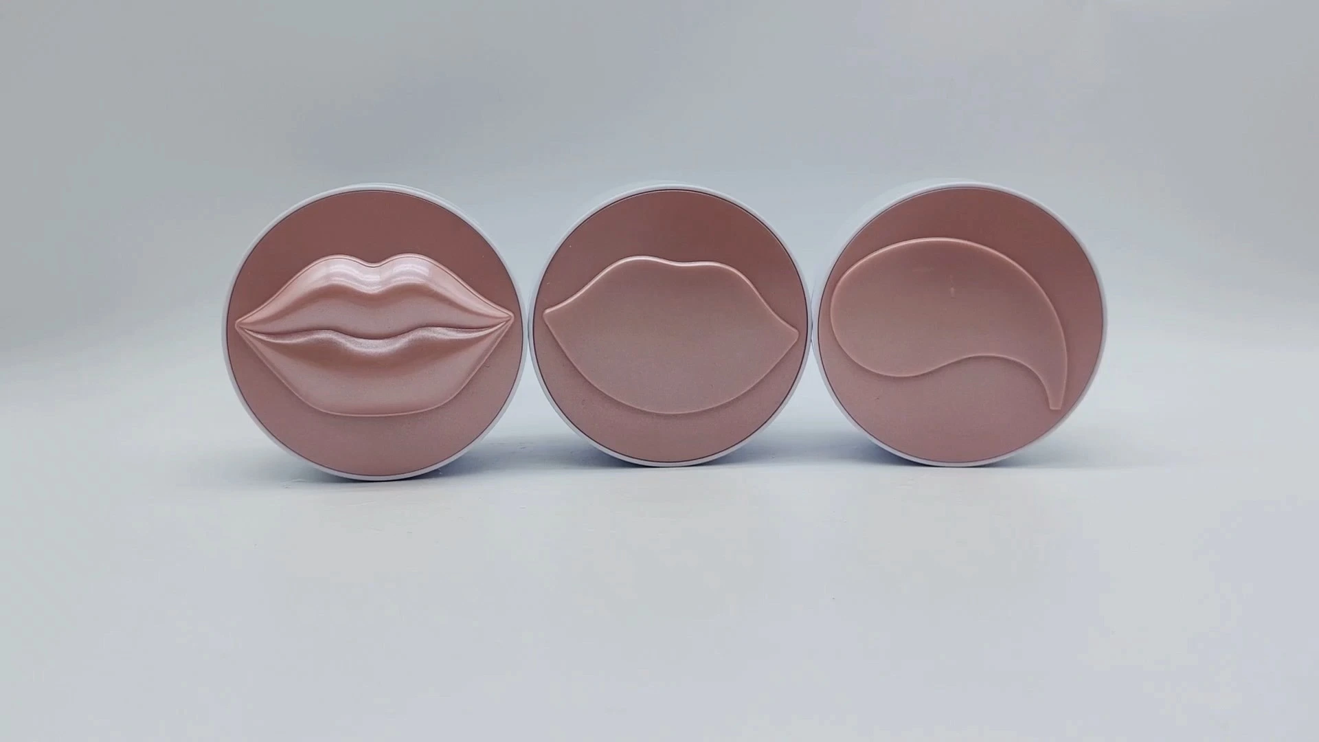 Tarro blanco personalizado de alta calidad con tapa fluorescente rosa y estampado de labios, de plástico PE de 100 ml, para cremas faciales y de manos, para el cuidado de la piel, envases cosméticos. 1