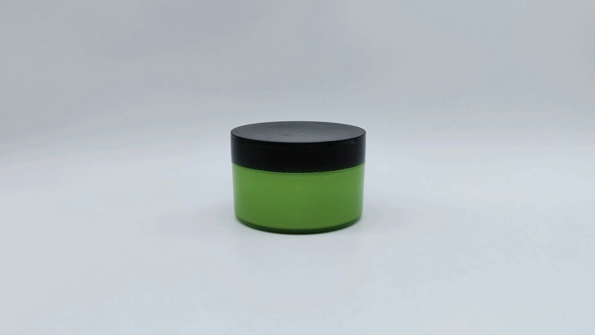 Simple Customized Round Green Jar With Black Cap 80ml Plastic-PE Hair Gel Container Cosmetic Packaging Jars 1