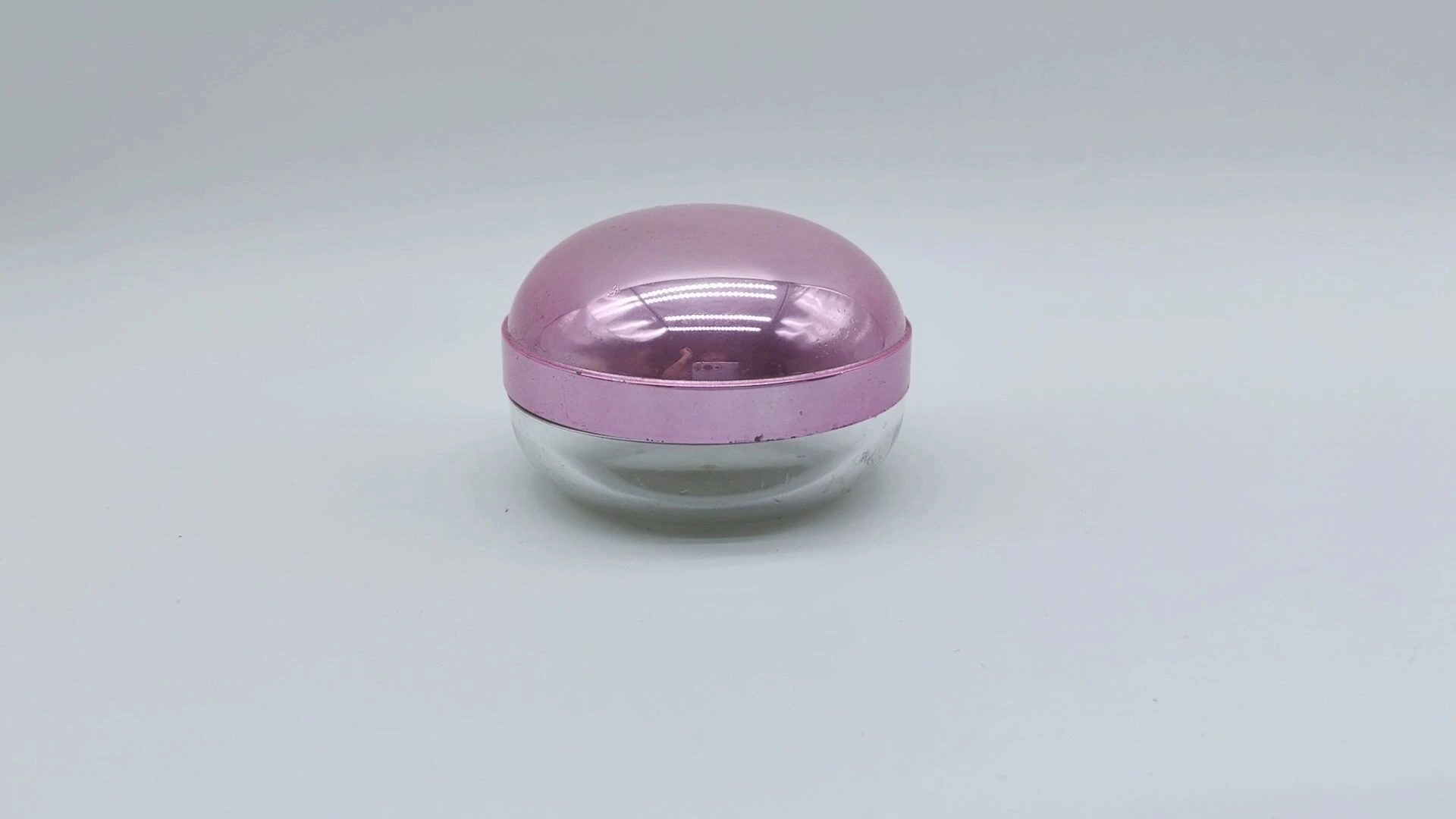 Frasco transparente de plástico PE de 40 ml con tapa en forma de huevo morado, personalizado, para cremas faciales, cuidado de la piel y manos, envases cosméticos. 1