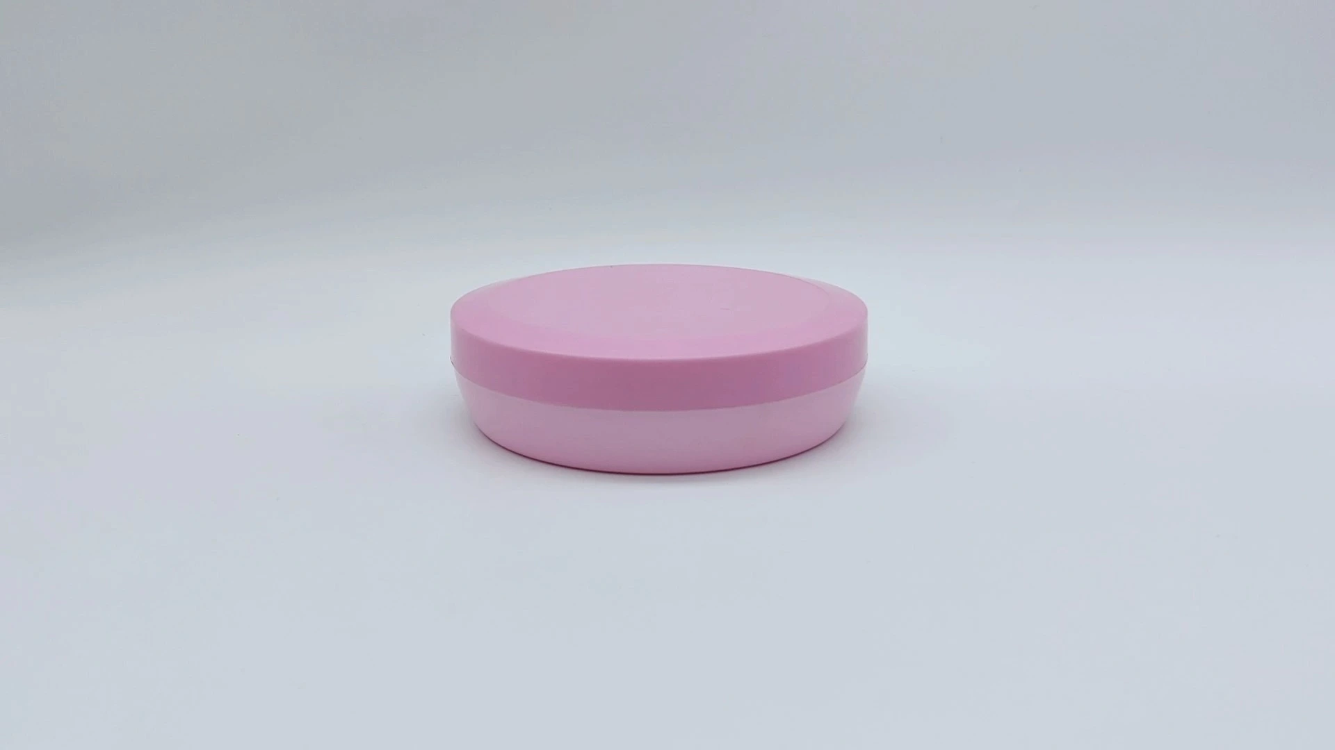 Einfache, maßgeschneiderte, flache, runde, hell-/dunkelrosa 80 ml Kunststoff-PE-Behälter für Gesichts- und Handpflegecreme, Kosmetikverpackungsgläser 1