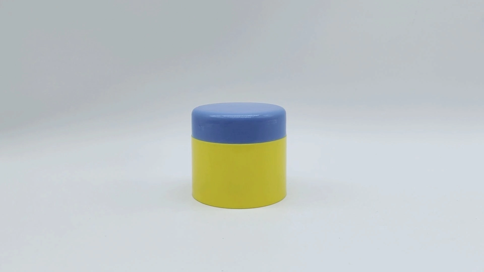 Tarros de plástico PE para crema facial y cuidado de la piel, redondos, clásicos, amarillos y azules, de 50 ml, muy populares y de gran venta. 1