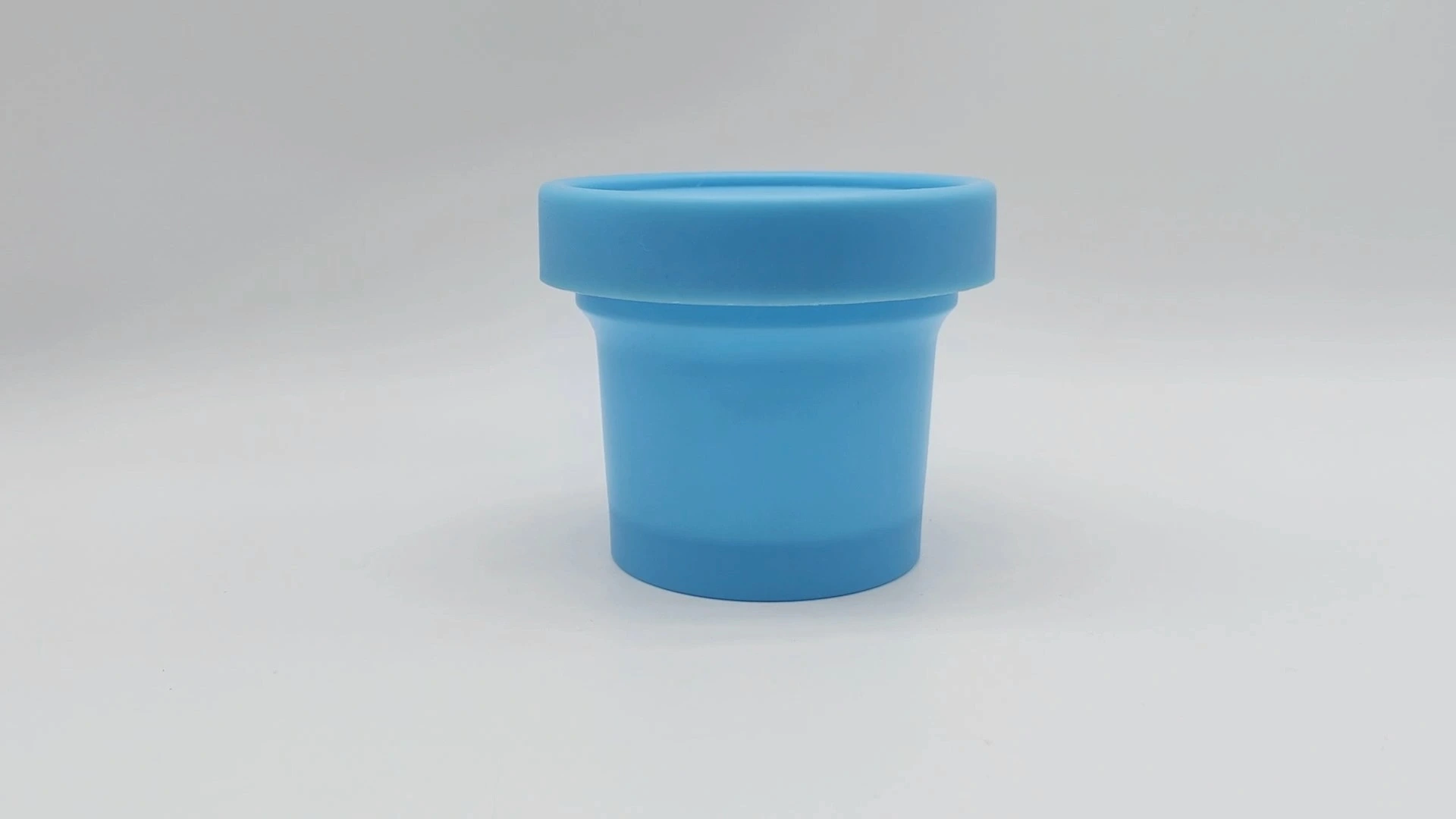 Envase de plástico PE de 160 ml para cremas faciales y cosméticas, de boca ancha, color azul, personalizado, con forma de taza, para el cuidado facial y de la piel. 1