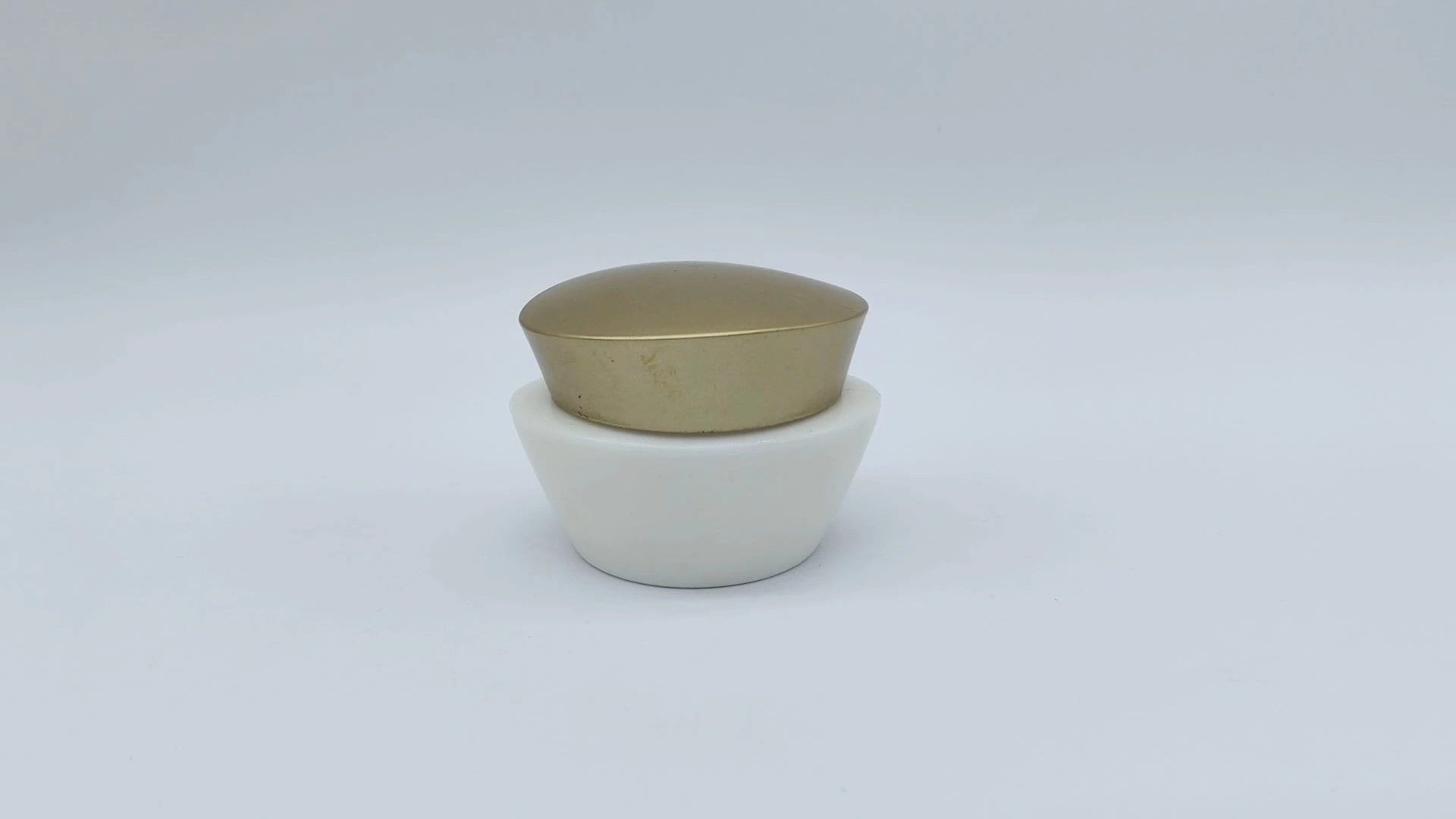 Envase de plástico PE para cremas faciales y de manos, personalizado, ovalado, blanco y dorado, tamaño pequeño, 25 ml, para el cuidado de la piel, envases cosméticos. 1