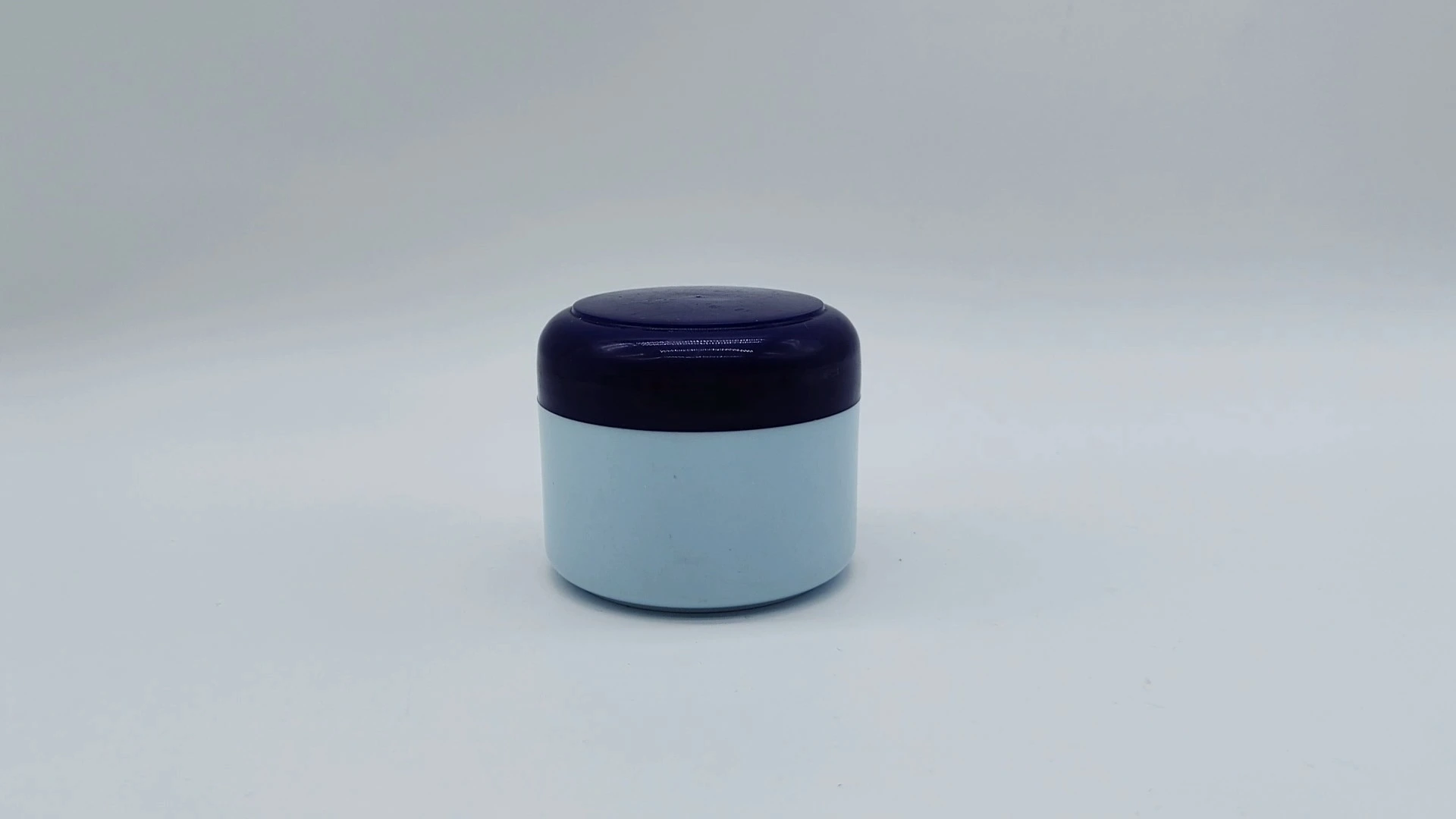 Frasco de plástico PE de 60 ml, clásico, redondo, personalizable, de color cielo pálido y tapa azul profundo, para crema facial, cuidado de la piel y las manos, envases cosméticos, muy popular. 1