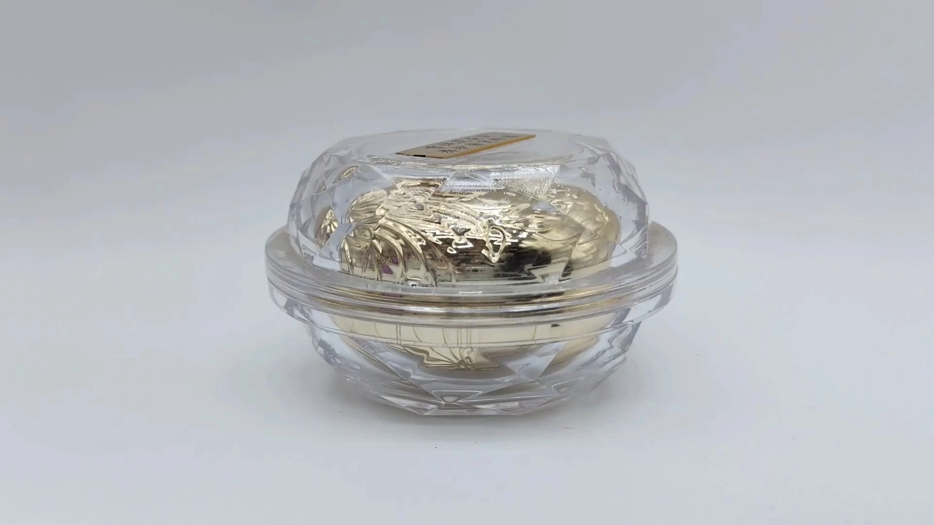 Envase de plástico PE-AS de 15 ml para crema facial, cuidado de la piel, manos y rostro, personalizado, de alta calidad, con doble pared, transparente e interior dorado. 1