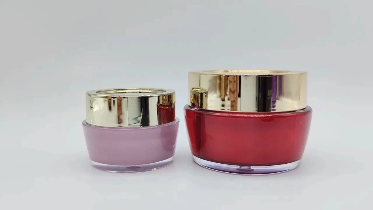 Envases clásicos de crema para el cuidado facial y de la piel de manos, de pared gruesa, color rosa o rojo vino, de 15 ml o 50 ml. 1
