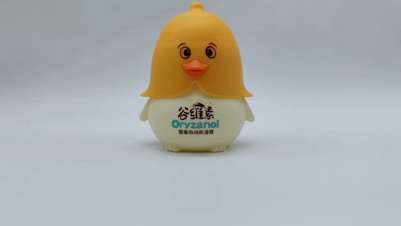 Pots d'emballage cosmétiques en plastique PE de 50 ml, contenants personnalisés pour crèmes de soin du visage et des mains, motif poussin jaune enfantin 1