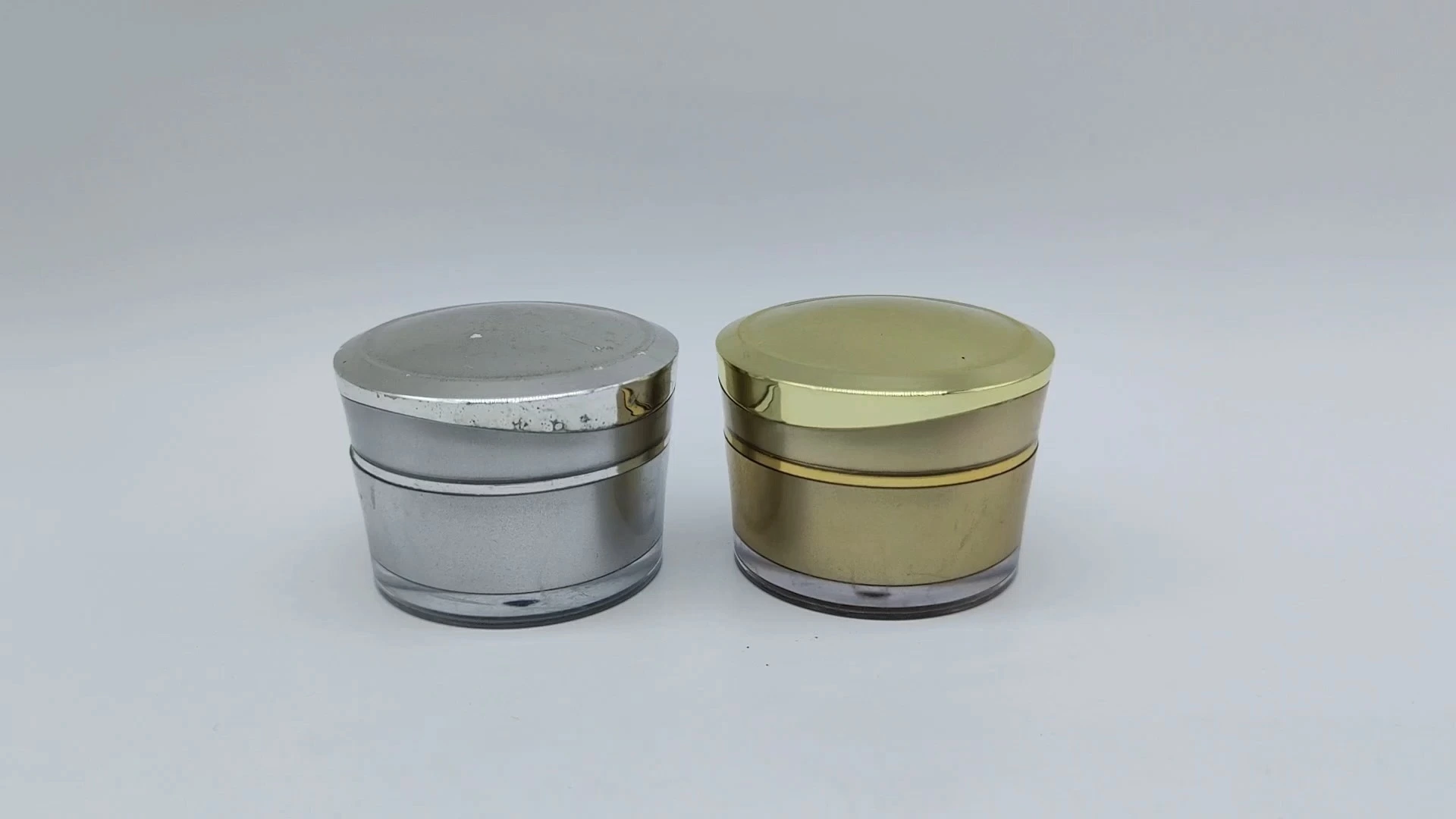 High-Class Customized Silvery/Golden Designed Wavy Pattern Capping 5ml Plastic-PE-AS Facial Hand Skin Care Cream Container Cosmetic Packaging Jars 1