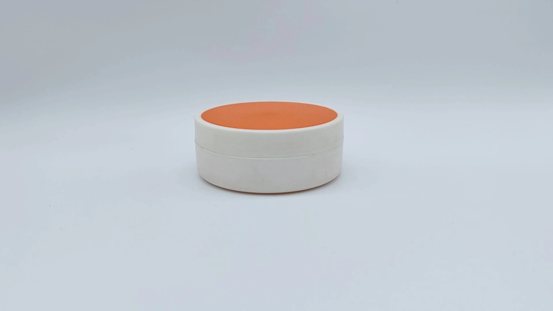 Simple Customized Round White Jar Orange Surface Capping 100ml Plastic-PE Facial Hand Skin Care Cream Container Cosmetic Packaging Jars 1