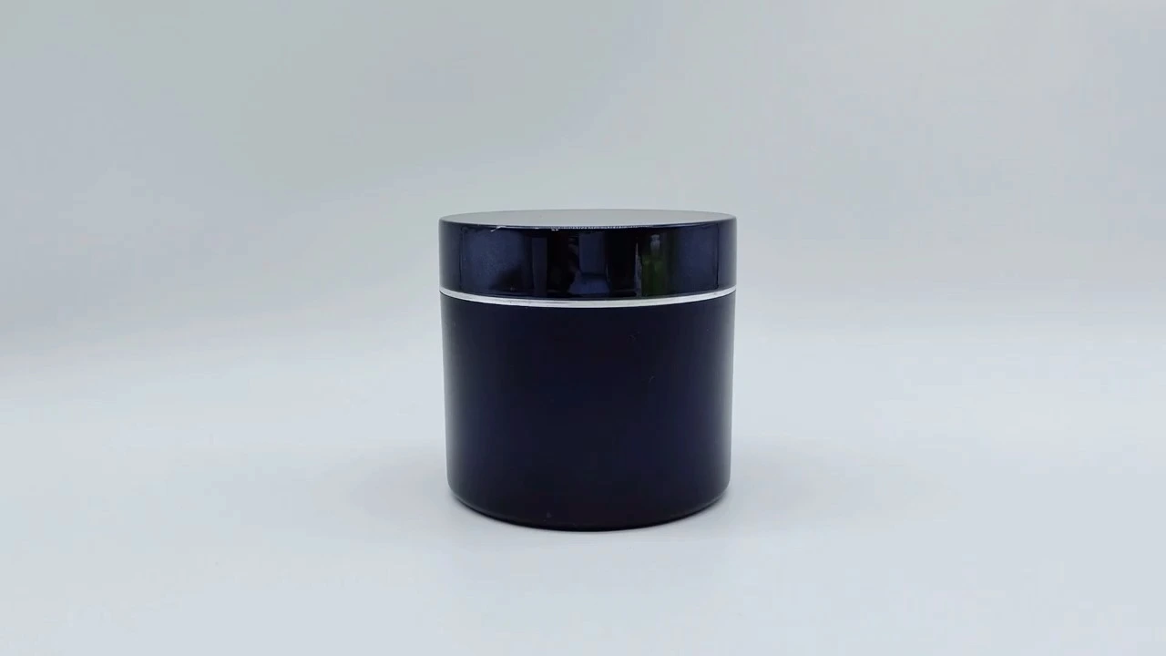 Widely used Hot Selling Classic  Customizable Cylinder Glossy Black   100ml Plastic-PE Facial Hand Skin Care Cream Container Cosmetic Packaging Jars 1