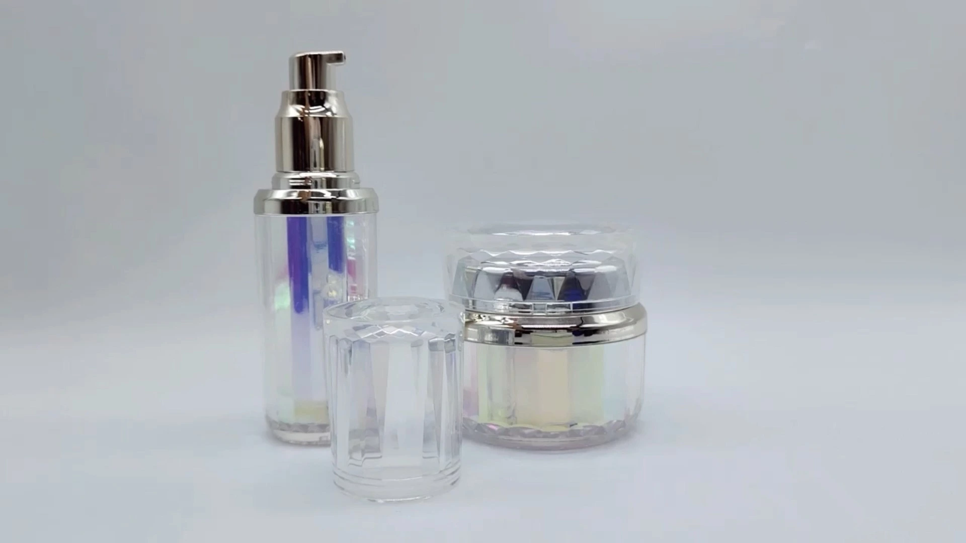 Double Wall Transparent and Silvery Interior 60ml Facial Hand Skin Care Cream Container Packaging Jars 1