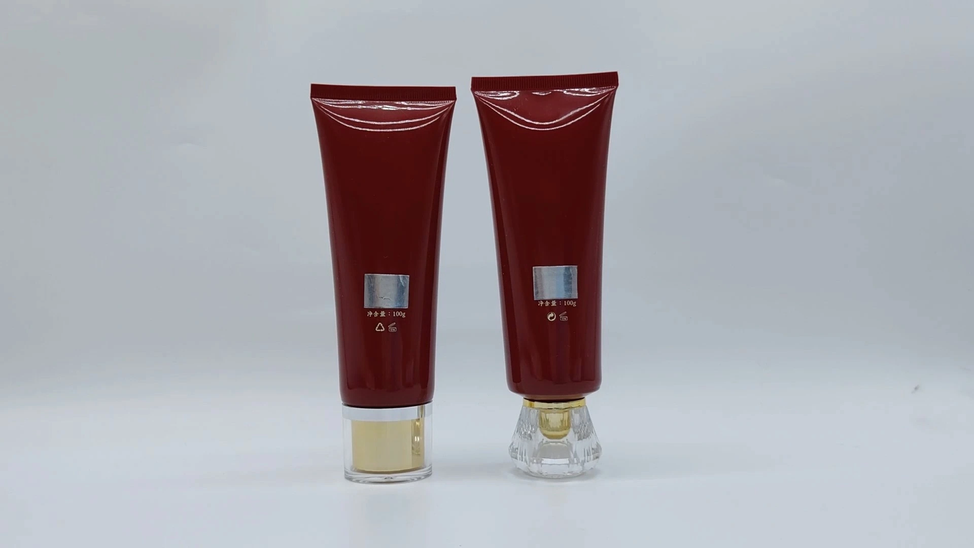 Tubo de lavado facial personalizado glamuroso, acondicionador cosmético, tubo ovalado suave, tubo cosmético de plástico 1