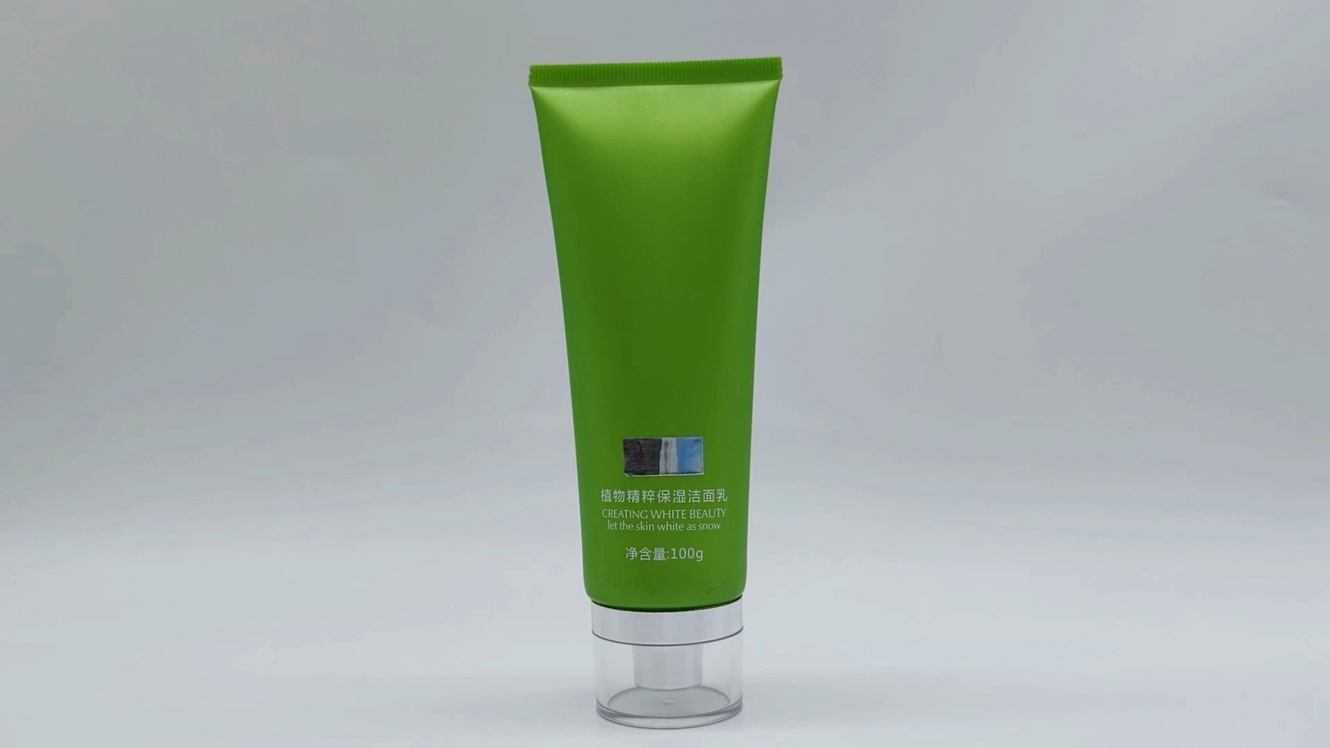 Envase de gel limpiador facial acrílico con tapa abatible plana 1