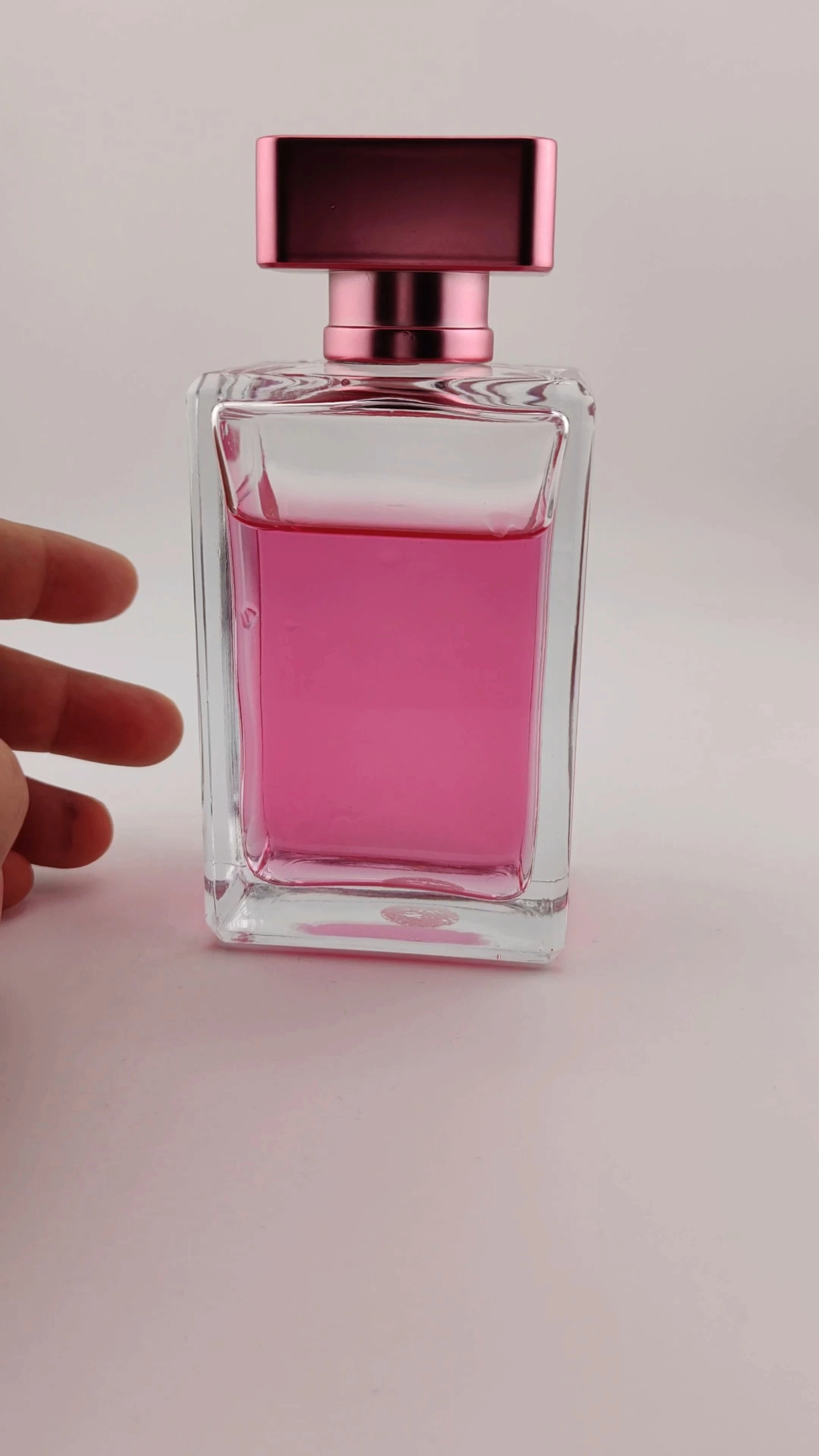 New Design Rectangle Empty clear Perfume Bottle 30ml 50ml 100ml Glass Perfume Bottle with Lid 1