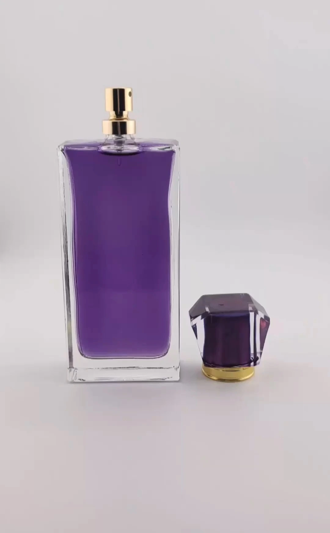 Wholesale Purple color perfume bottle new design perfume bottle unique design perfume bottle 30 ml 50ml 100ml Empty Luxury Spray Crystal Glass High Quality Perfume Bottle 1