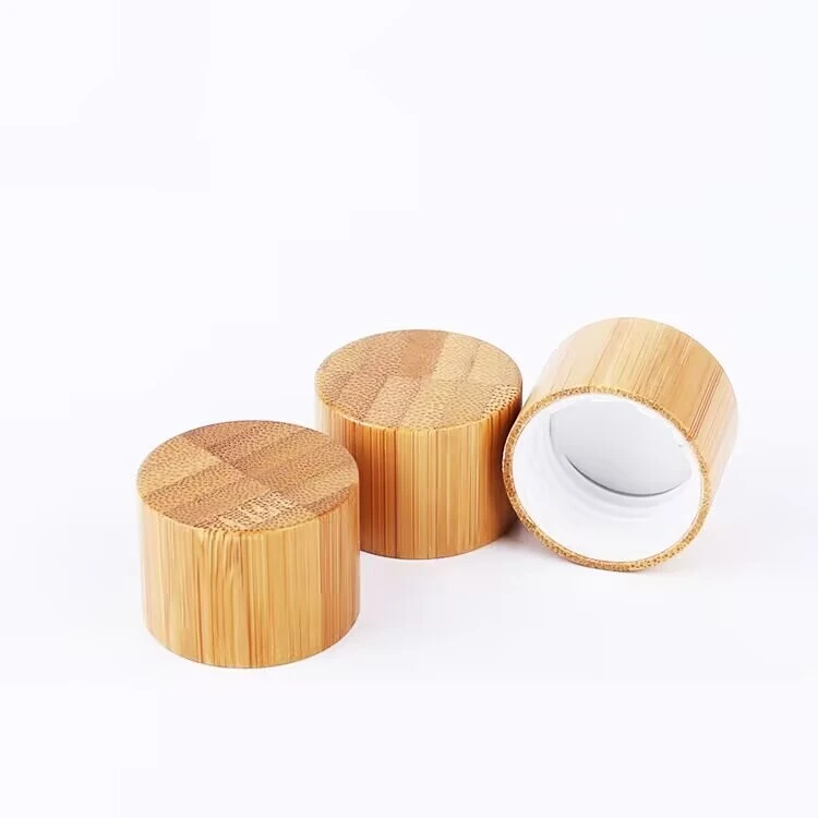Wholesale Bamboo Essential Oil Cap - Plastic Inner with Bamboo Wrap for Skincare Packaging 1