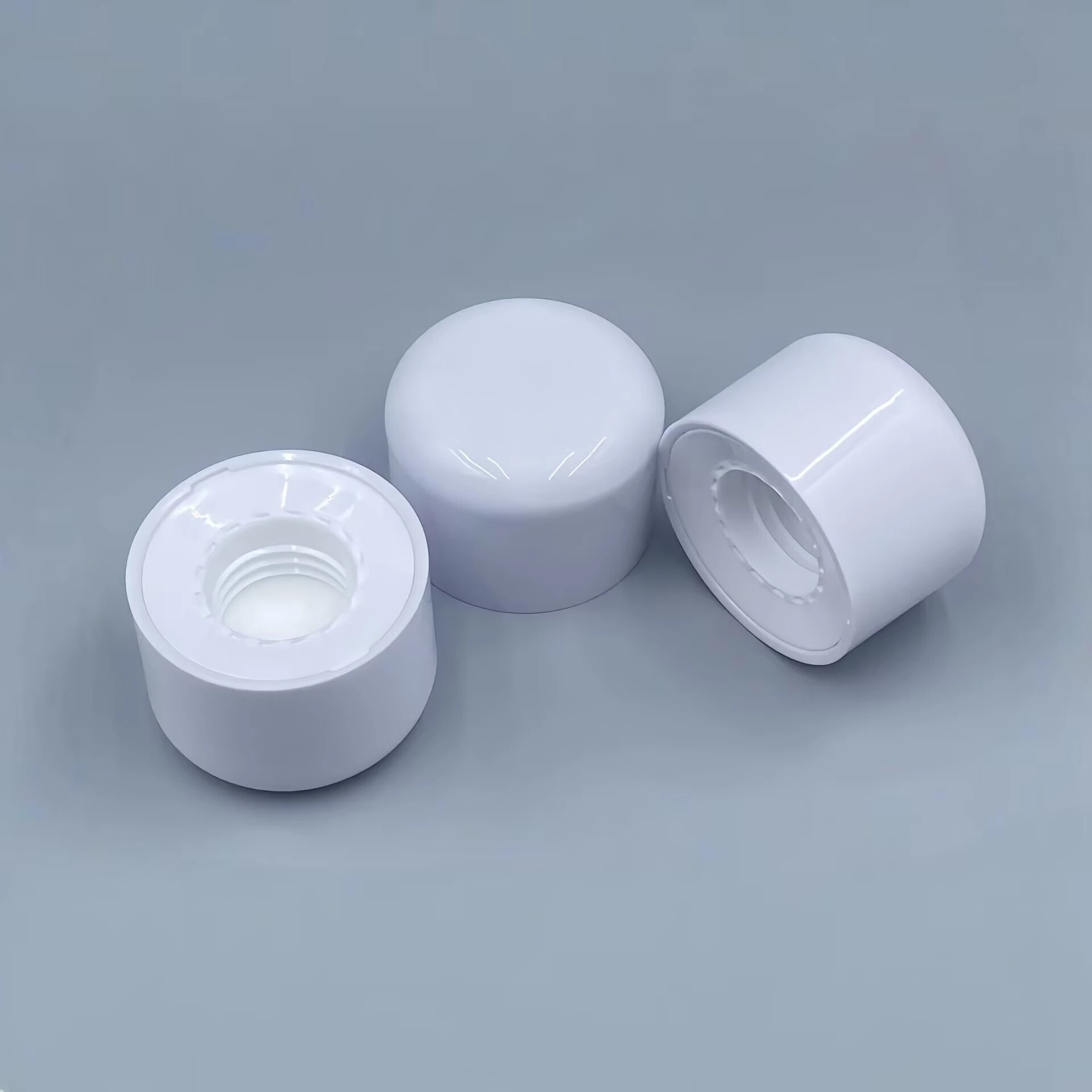24/410 Luxury Round Ball Spherical Screw Cap | Double-Wall Wood Grain & Electroplating Plastic Lid for Cosmetic Bottles 1