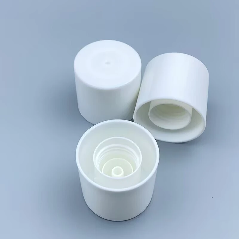 24/410 Luxury Wood Grain Water Transfer Screw Cap | Double-Wall ABS/PP Matte Plastic Lid for Cosmetic Bottles 1