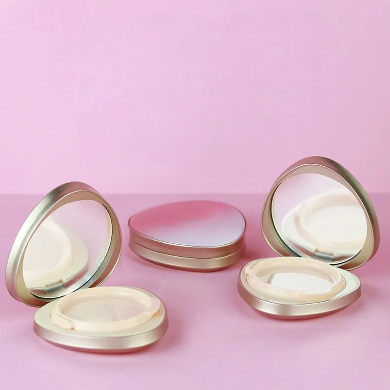 Romantic Heart-Shaped Cushion Compact Case | Empty Refillable Foundation Box with Sponge & Puff | Unique Heart Makeup Packaging for BB CC Cream 1