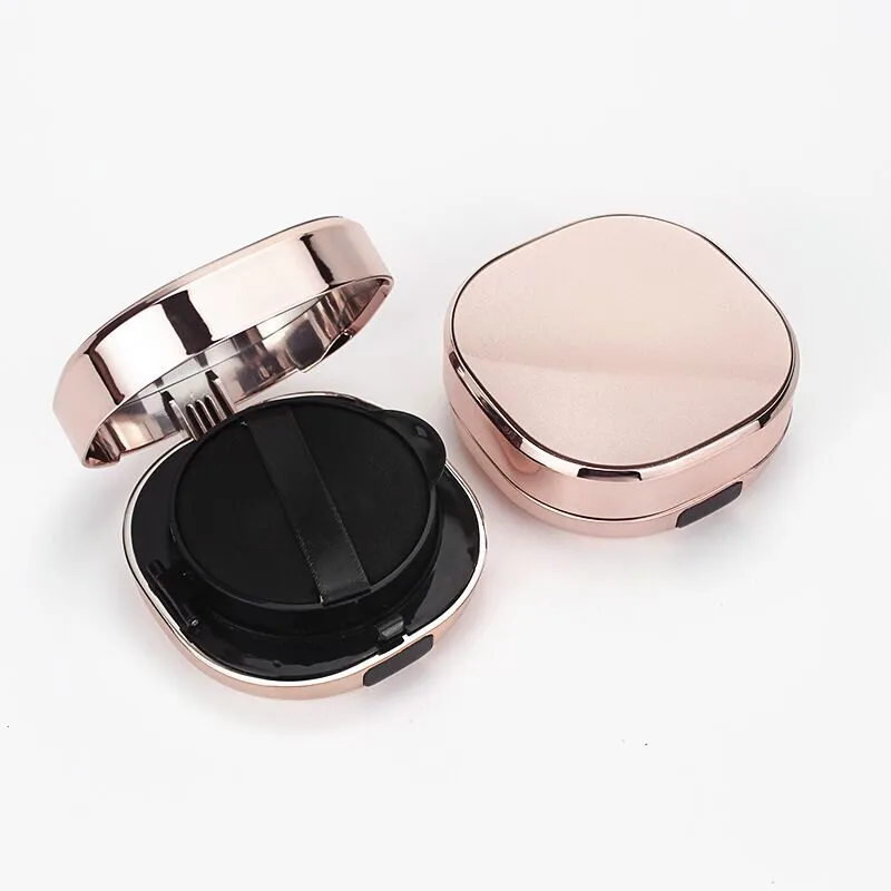 Luxury Rose Gold Square Cushion Compact Case | 15g Empty Refillable Foundation Box with Mirror & Puff | Premium BB CC Cream Cosmetic Packaging 1