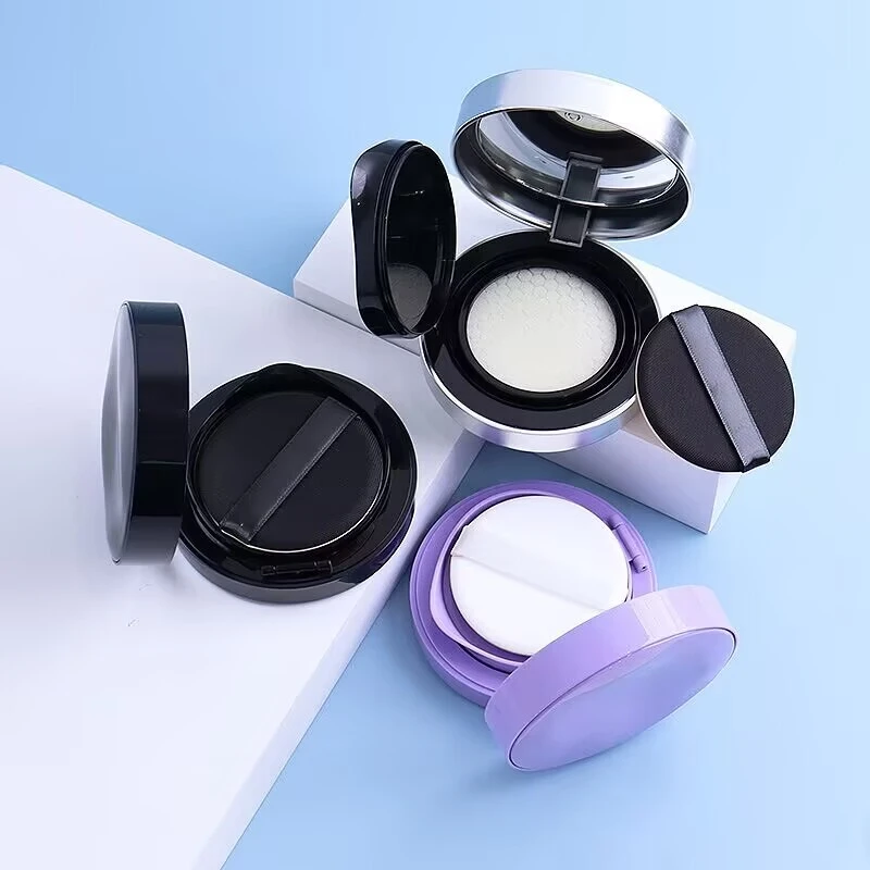 Luxury Wave Design Cushion Compact Case | 13g Empty Electroplated Foundation Box with Mirror & Puff | Premium BB CC Cream Cosmetic Packaging 1