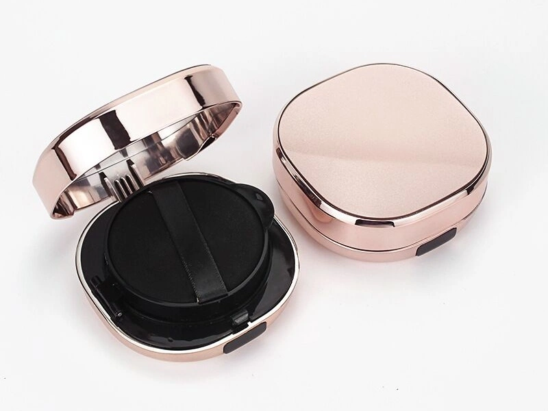 Luxury Rose Gold Square Cushion Compact Case | 15g Empty Refillable Foundation Box with Mirror & Puff | Premium BB CC Cream Cosmetic Packaging 1