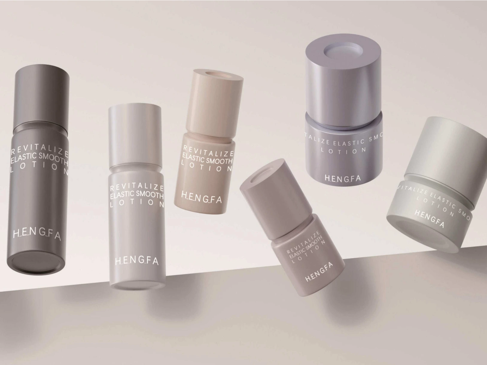 Set de envases cilíndricos para el cuidado de la piel en tonos tierra mate | Frascos de loción de 120/100/40 ml y tarros de crema de 50/30 ml para líneas minimalistas modernas 1