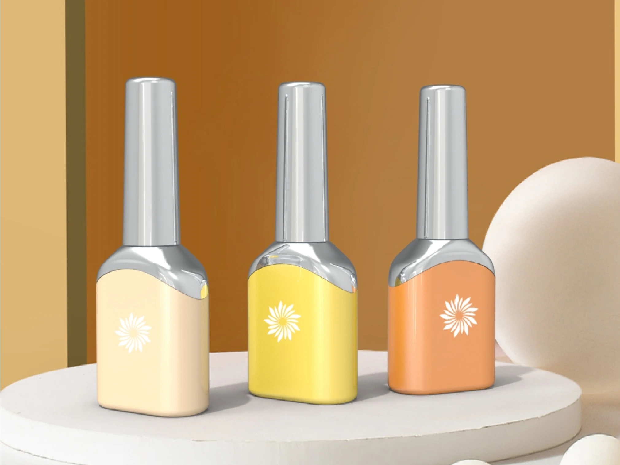 Customized Colored Silvery Cap and Shoulder Featured 12ml Empty Glass Fashion Nail Polishes Bottle with Brush 1