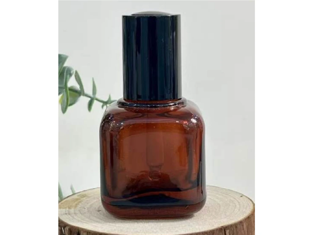 Empty 30ml Brown Glass Cosmetic Packaging Custom Essential Oil Serum Bottle for Skincare 1
