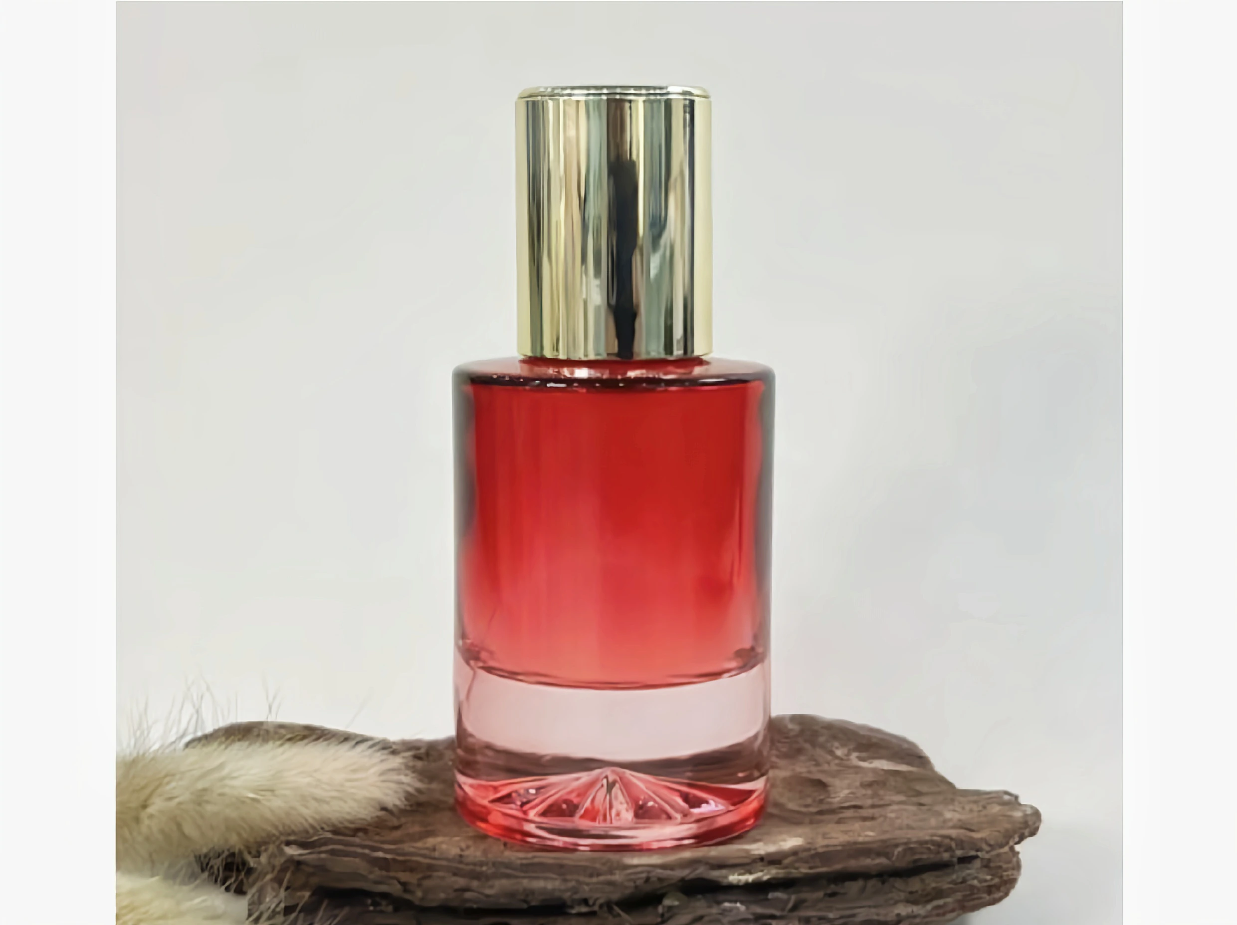 Empty 50ml Clear Glass Custom Red Gradient Cosmetic Skincare Packaging Essential Oil Serum Bottles 1