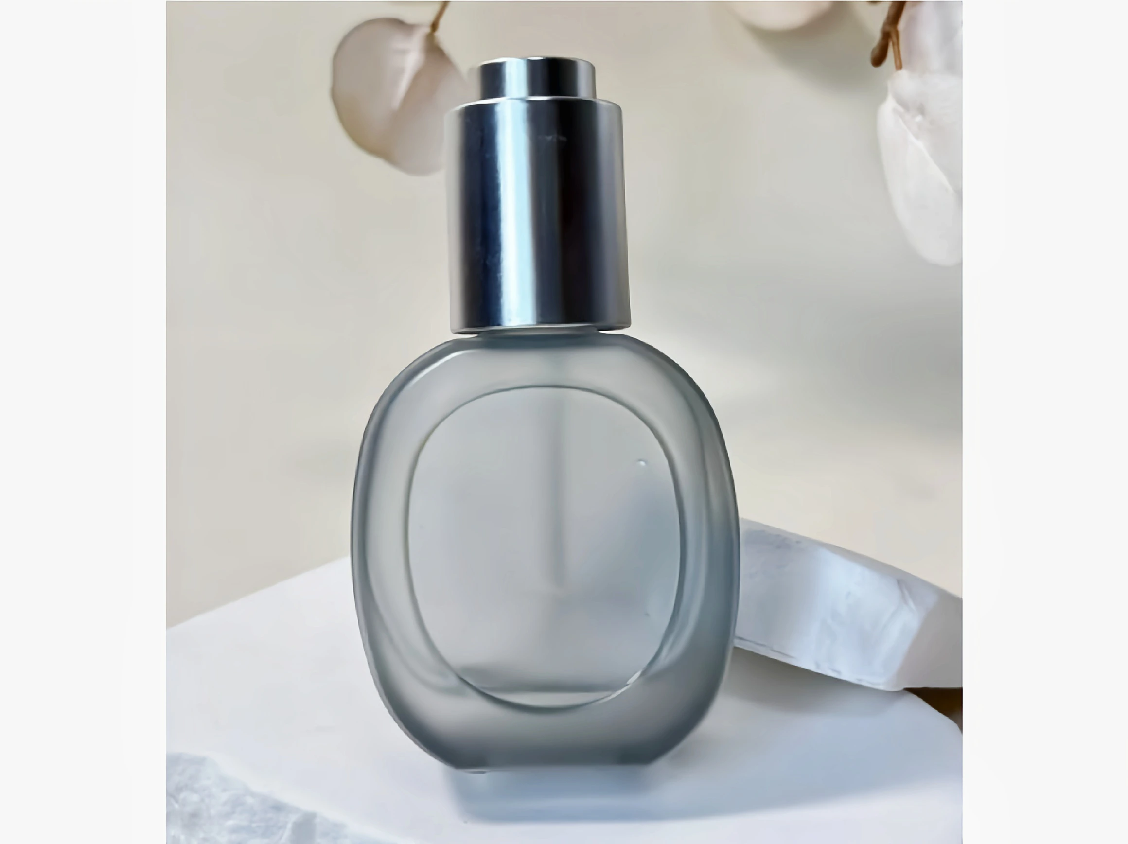 Empty 35ml Clear Glass Bottle Custom Dark Blue Cosmetic Skincare Packaging Essential Oil Serum Bottles 1