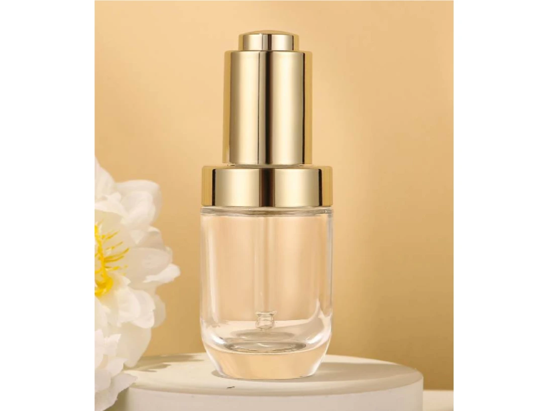 GlamorousPack Customized Gold Cap with dropper 30ml 10ml Glass Cosmetic Skincare Packaging Essential Oil Serum Bottles 1