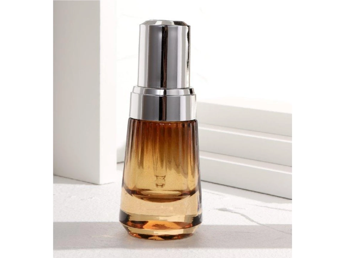 GlamorousPack Customized Amber 30ml Transparent Glass Cosmetic Skincare Packaging Essential Oil Serum Bottles 1