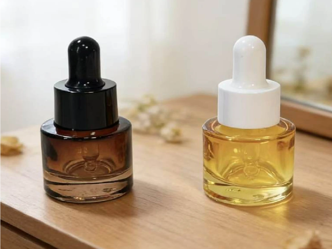 GlamorousPack Customized Amber Transparent 5ml Glass Cosmetic Skincare Packaging Essential Oil Serum Bottles 1