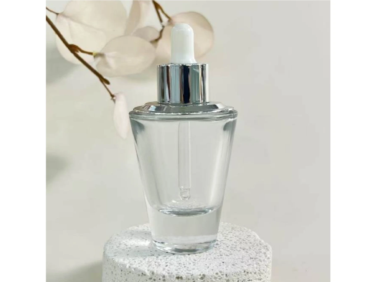 GlamorousPack 30ml Wide Bottle Shoulder Designed Clear Glass Bottle Cosmetic Skincare Packaging Essential Oil Serum Bottles 1