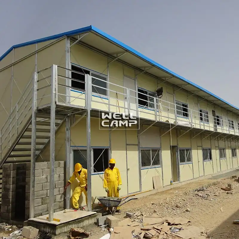 Rock Wool Sandwich Panel Galvanized Steel Prefab House , Wellcamp K-2 1